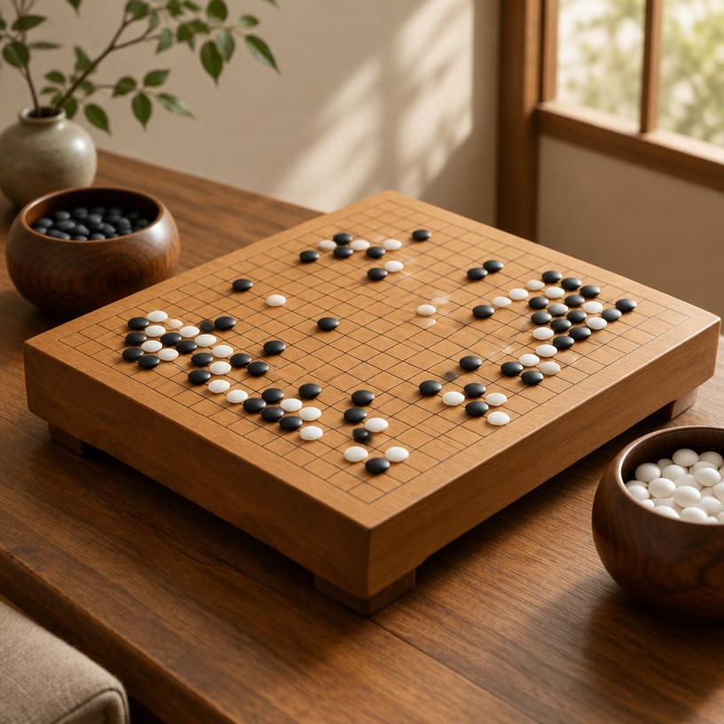 Go game components on a table
