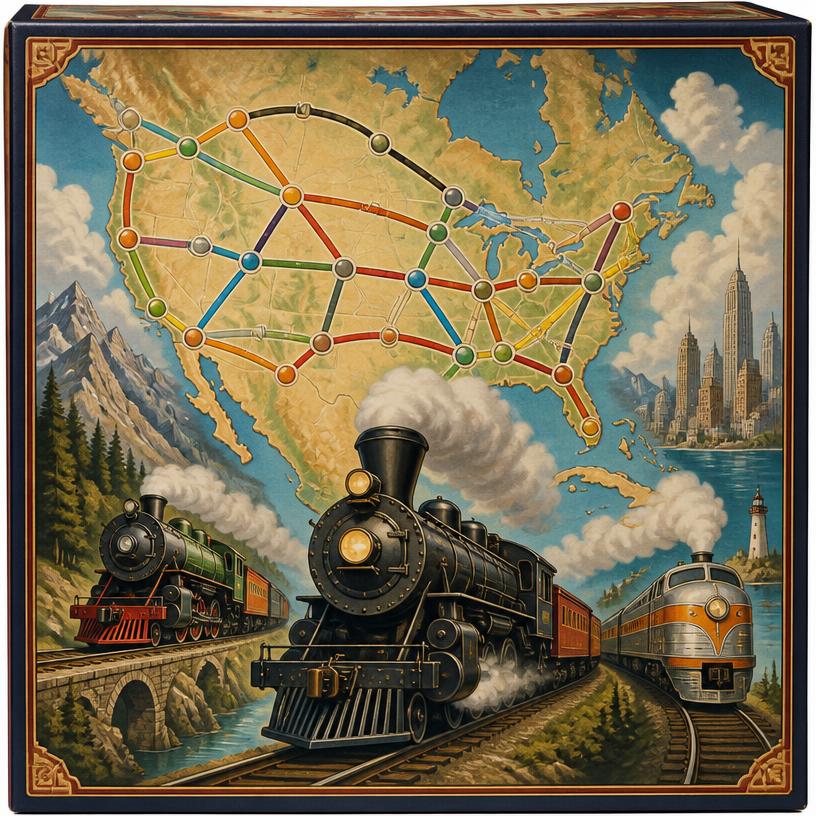 Ticket to Ride game components on a table