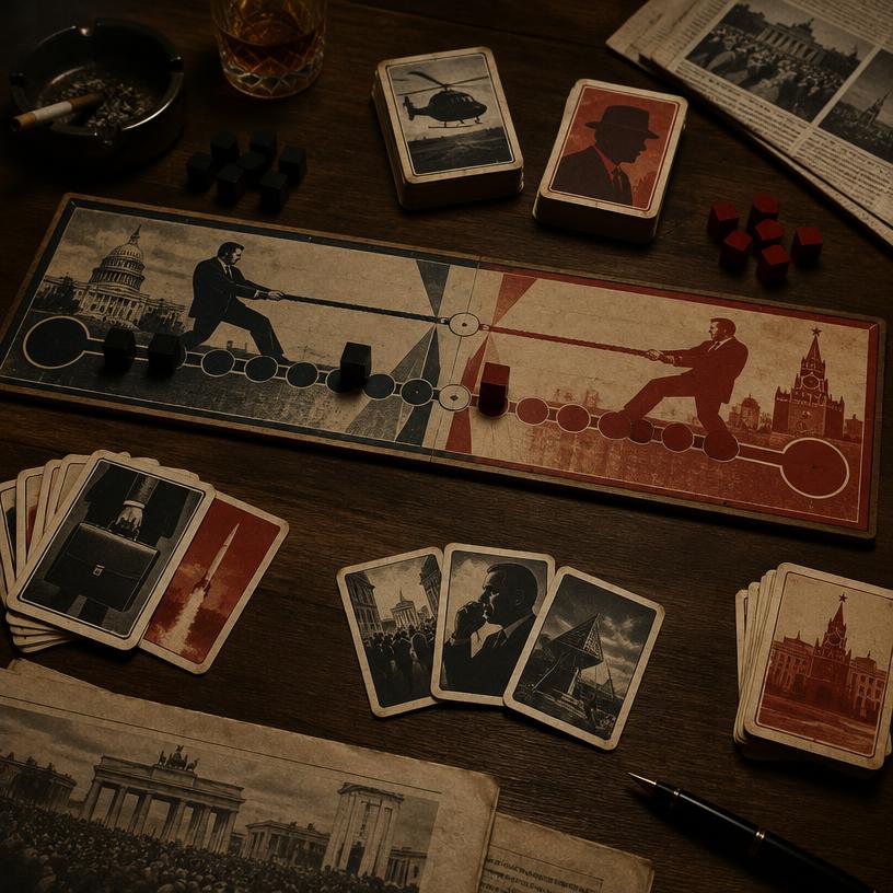 Watergate game components on a table